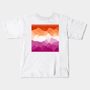 Lesbian Flag Geometric design subtle Kids T-Shirt